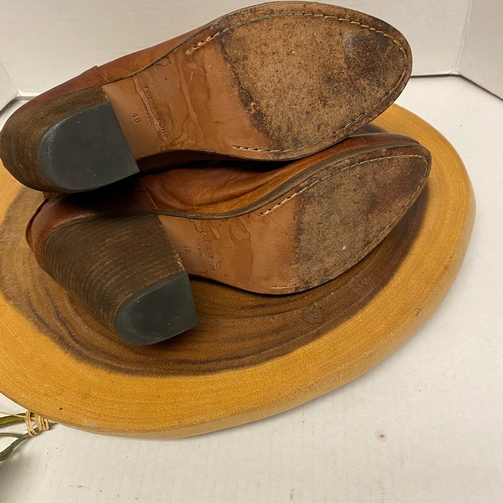 Rag & Bone Distressed Rustic Leather Heeled Ankle… - image 8